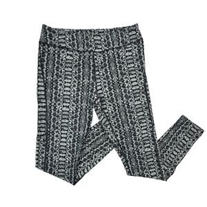 Under Armour HeatGear Compression Leggings XL Black White Snake Print Workout